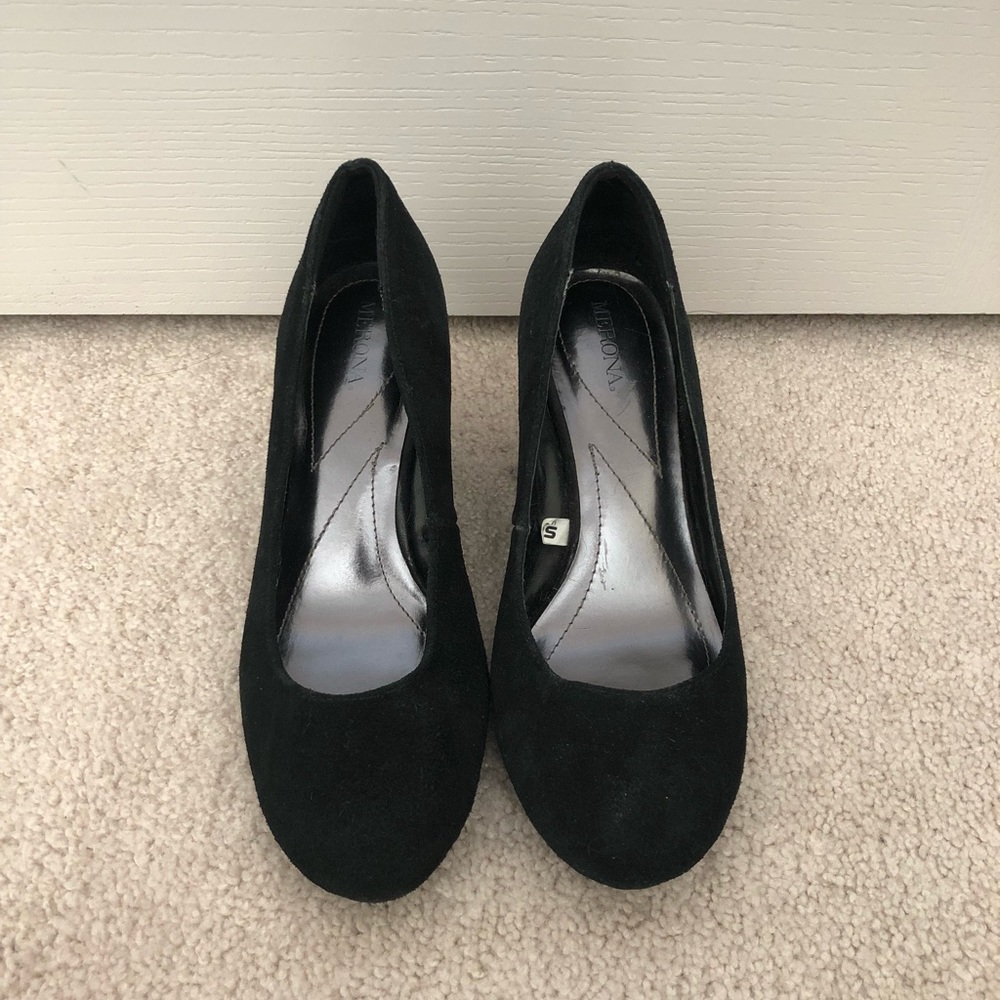 Merona Black Suede Wedges